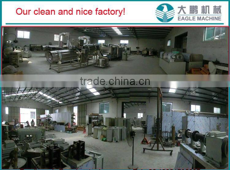 Best price global applicable puff snacks/ popcorn/pet food/potato chips twin rollers flavor equipment in china