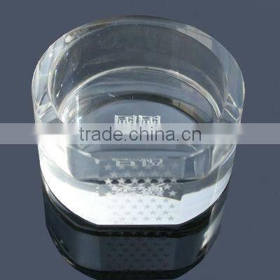 customized round crystal glass ashtray for hotel decoration