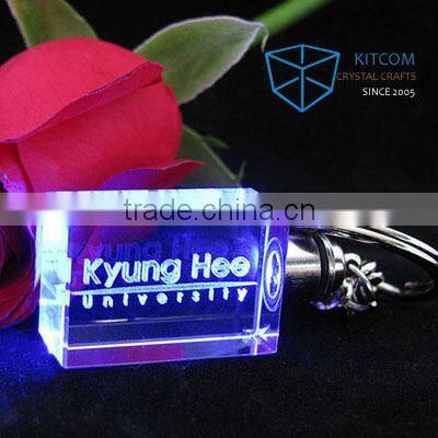 stylish text engraved crystal keyring