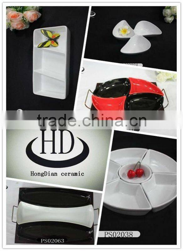 Pure white ceramic restaurant oval dinner porcelain bake plate,new design oval plate sets