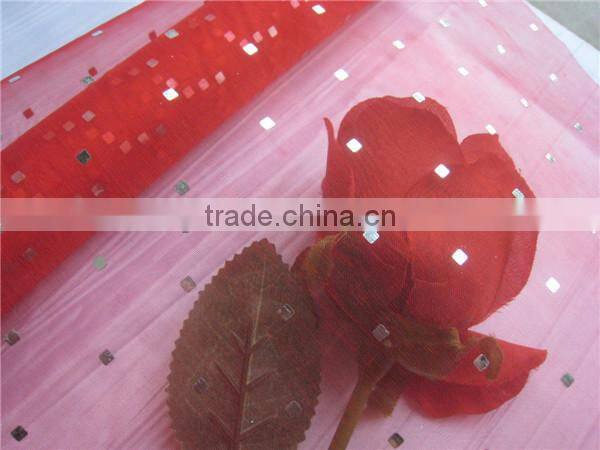Cheap Red Organza With Sequins Table Cloth Roll