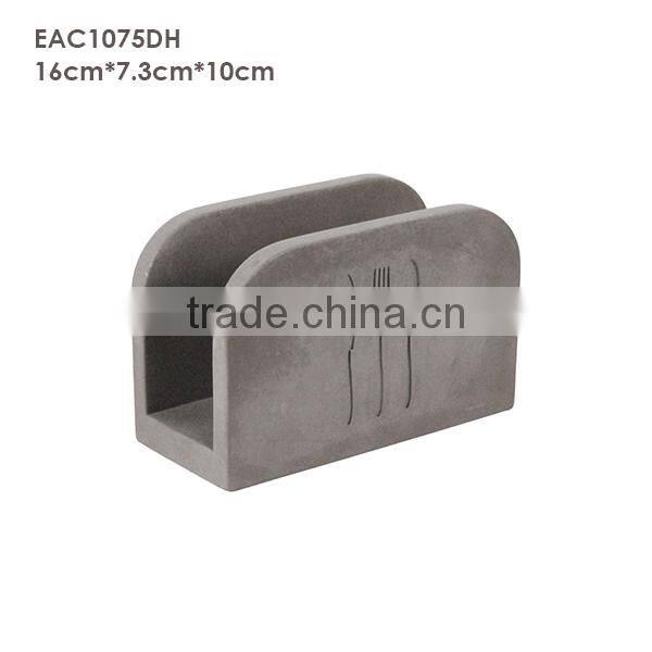 Handmade hotel decoration plain concrete christmas napkin holders