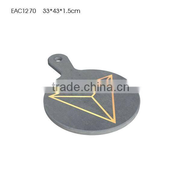 Gold line decorative Black marble cutting board set