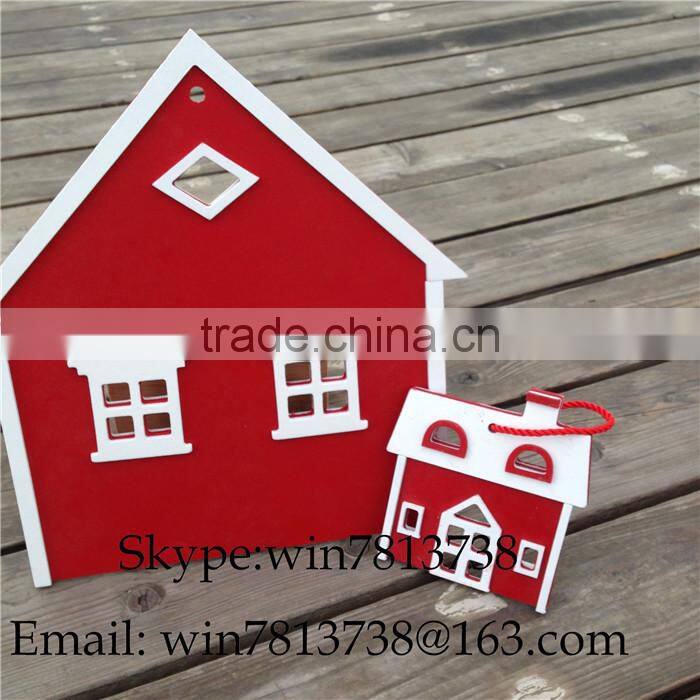 Wall Hanging Decoration Creative Children Room Decorative Small Red House False Window Mediterranean Style