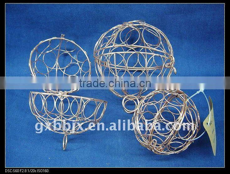 Cuprous iron decorative fancy ball set of three