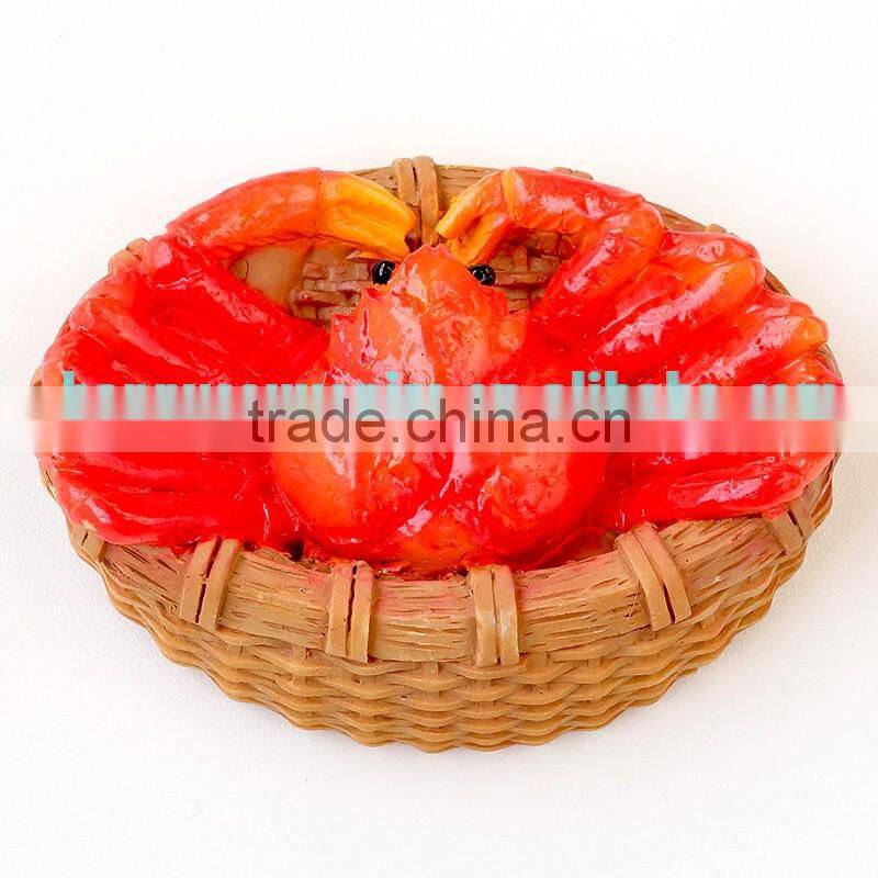 fashionable seafood red crab resin fridge magnet souvenir