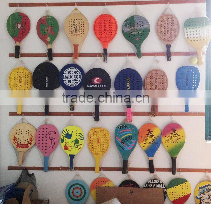 cheap price high quality wood beach rackets,beach paddle ball set