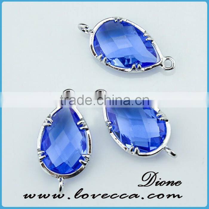 Fashion jewelry gold/silver plated bezel stone natural various design glass gemstone bezel pendant