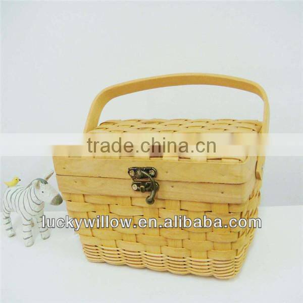 2014 new design handmade wood chip basket