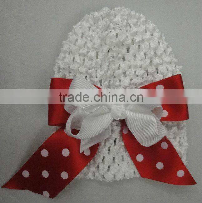 Hair band cap with 2layers butterfly organic cotton beanies for infant and toddle