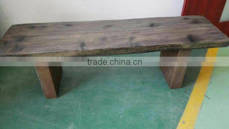 Fiberglass clay wooden look outdoor garden furniture set