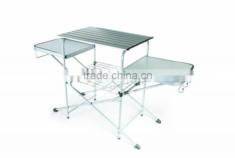 Outdoor Food Prep Area Portable Cooking Kitchen Grill Table Folding Camping Rack