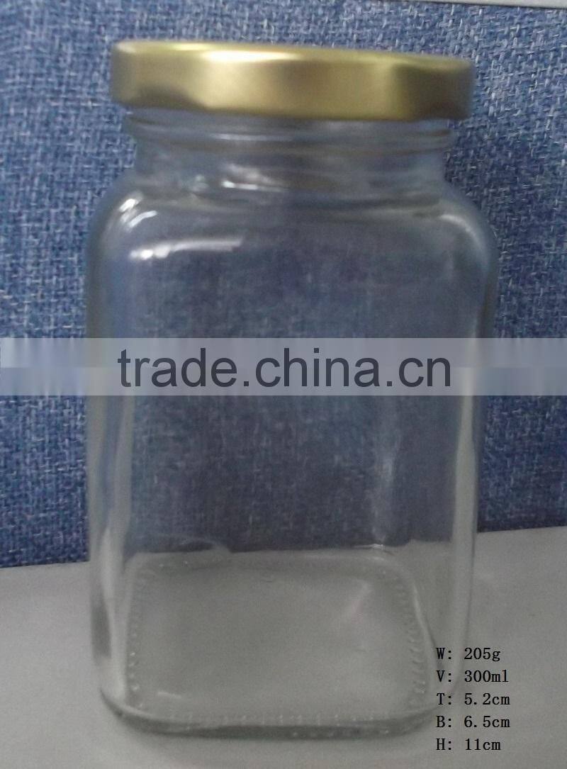 10oz 300ml Wholesale fashionable design clear glass jar