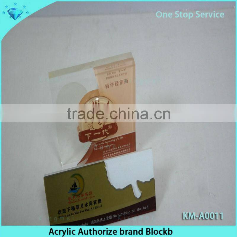 High grade clear solid acrylic name card block