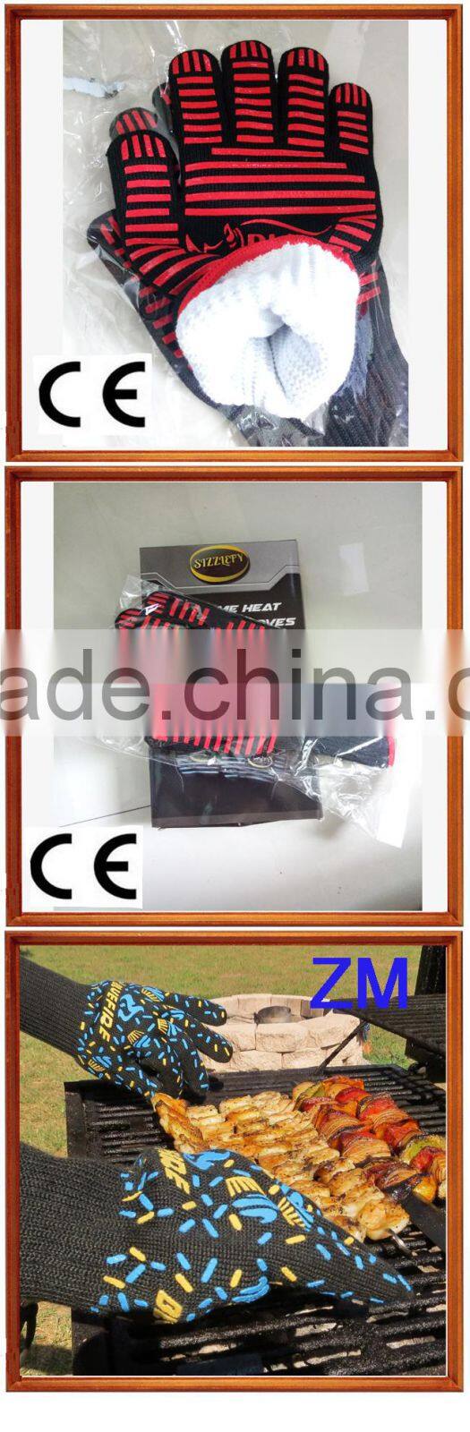 Hot Selling Silicone Heat Resistant Oven BBQ Gloves Cooking Barbecue grilling Mitts for Kitchen