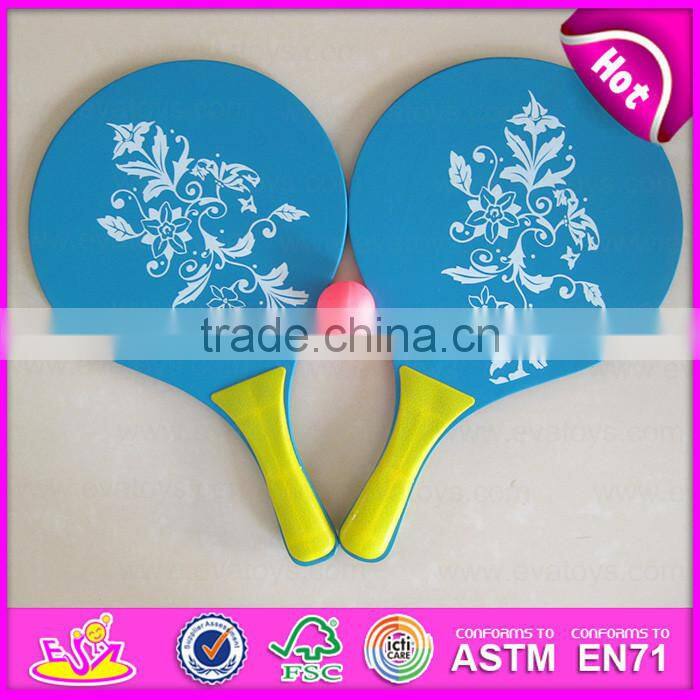 2016 Cheapest baby wooden wooden beach racket ,fashion kids wooden beach racket W01A099