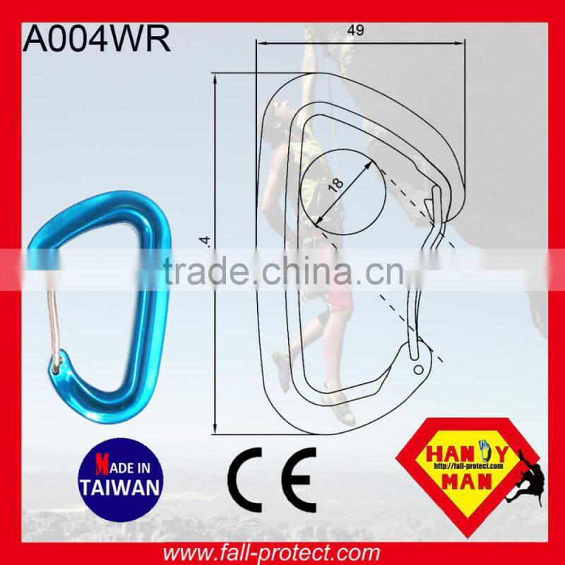 25KN Taiwan Mountain Climbing Aluminum Carabiner With Wire Gate