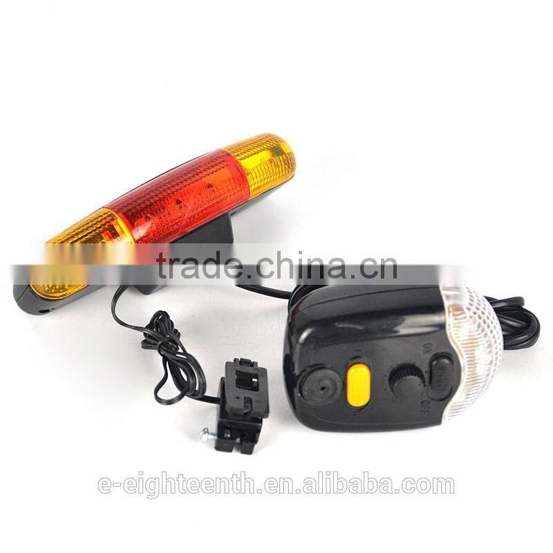 3 In1 Bike Bicycle 7 LED Turn Tail Rear Signal Brake Light Lamp 8 Tune Horn