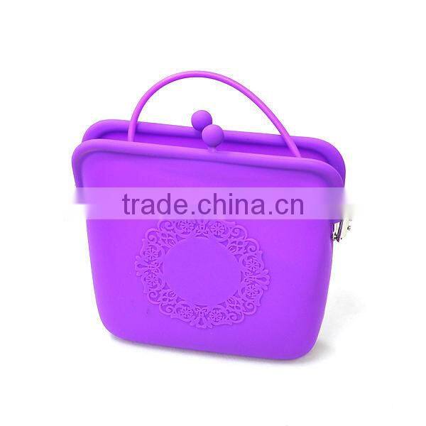 2013 silicone sling bag with lace pattern