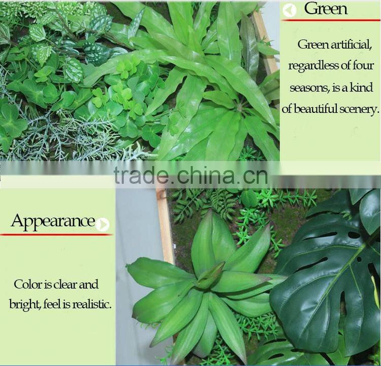 Green artificial garden plant wall