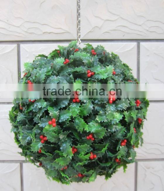 30CM Plastic Artificial Grass Ball Christmas Holly Ball