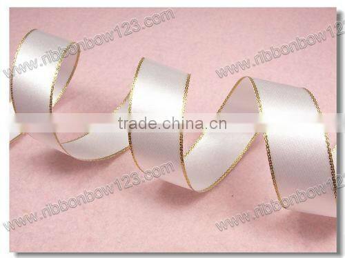 silver metallic edge satin ribbon