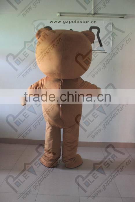 Popular brown bear mascot cartoon costume