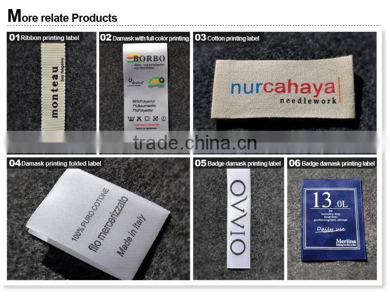 China Factory Custom Clothing Printed Care Labels