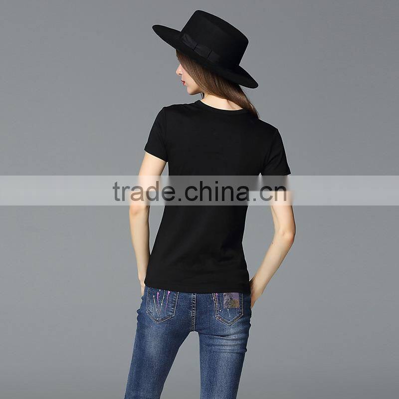 Wholesale slim fit blank t-shirt women short-sleeve t shirt design
