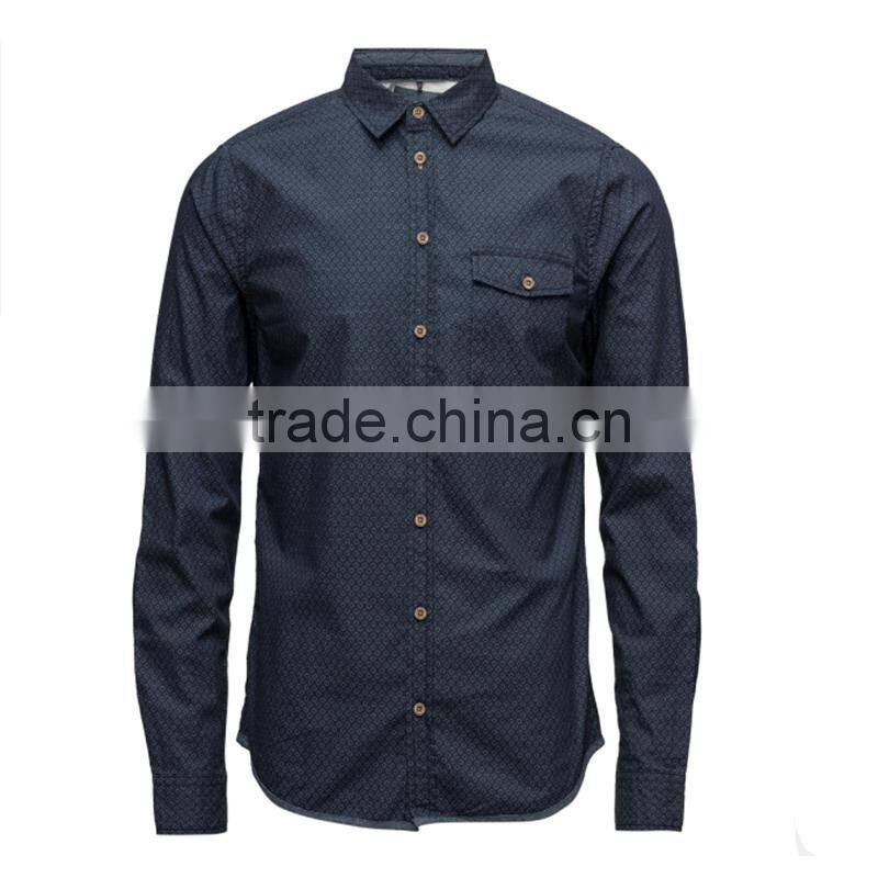 2017 new design shirts casual for men slim fit