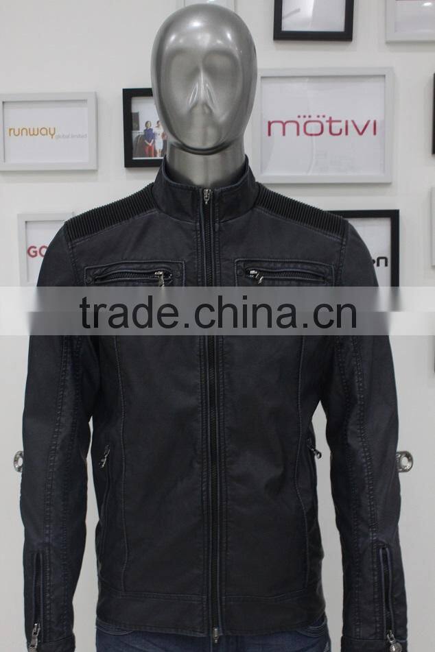 2014 Europe Wholesale Custom Men Leather Jacket With High Quality