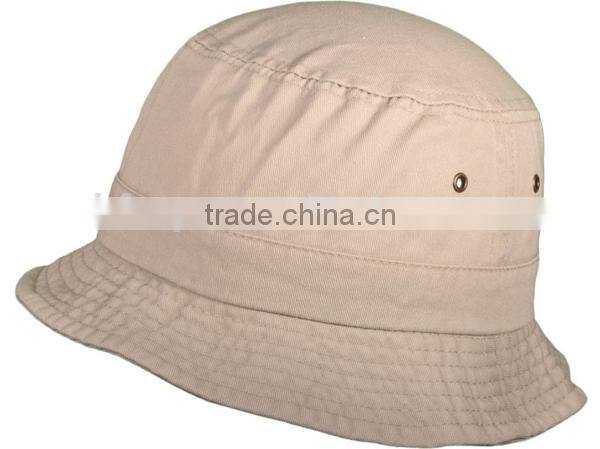 2014 New Fashion Cotton Custom Plain Stone Washed Bucket hat