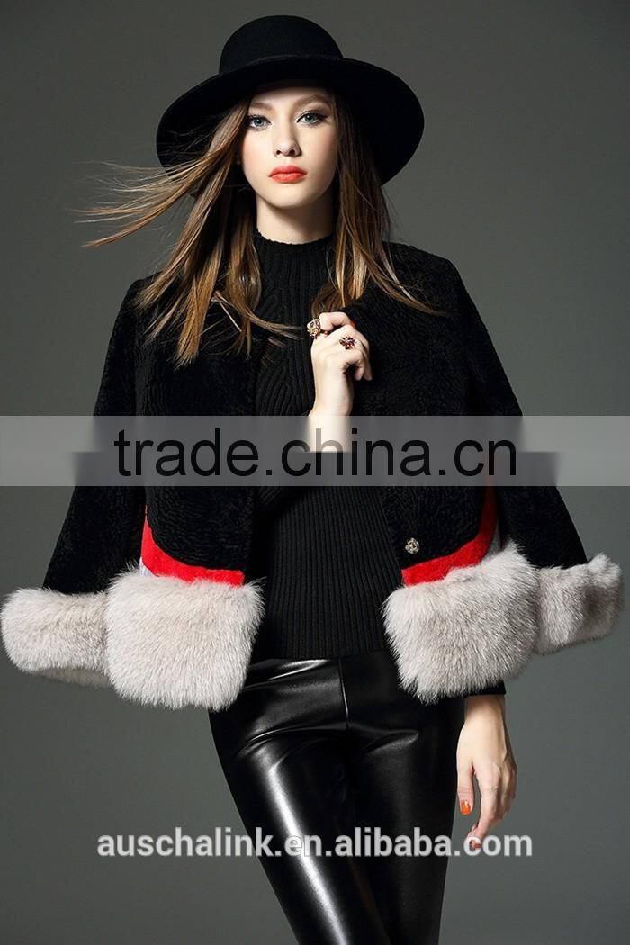 intalian style winter women round neck noble real fox fur coats