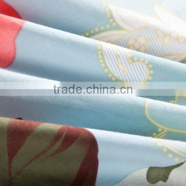 100%cotton big flower printed bedding set