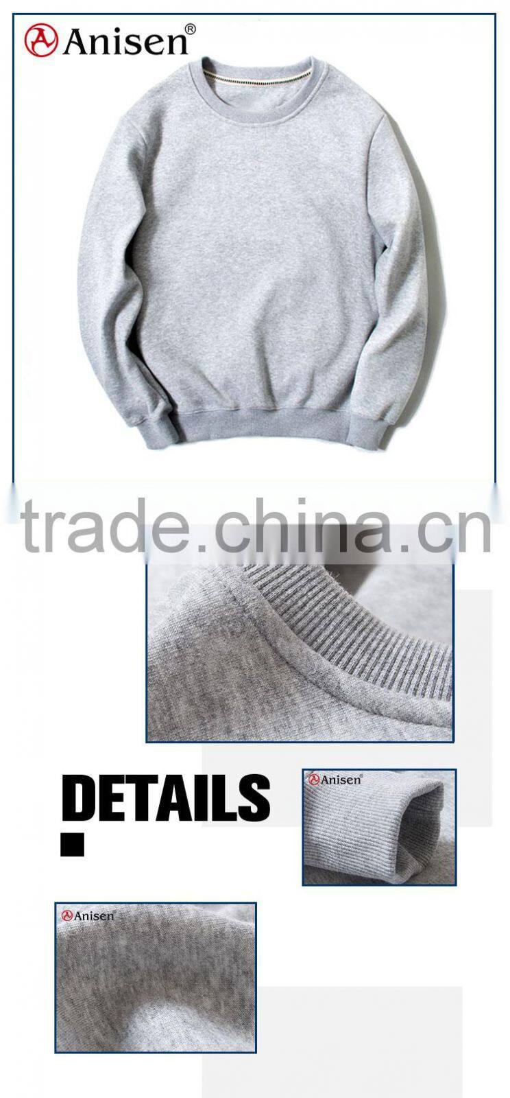 apparel manufacturer plain long sleeves outdoor cvc fleece men's sweatshirts