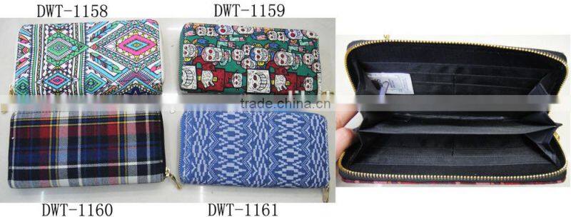 Fashion hot popular lady cotton around geometrical zipper wallet