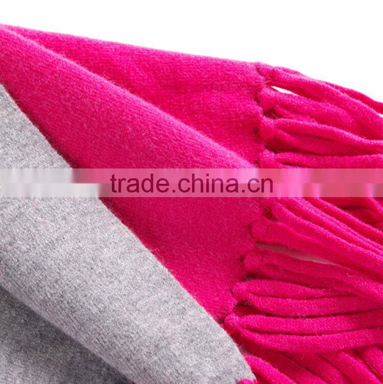New design elegant women scarf winter warm two layer fringe pashmina
