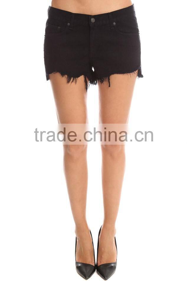 2016 boutique damaged denim shorts ,black denim shorts women ,sexy denim shorts for custom and wholesale