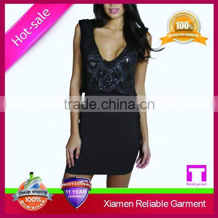 China Gold Suppliers fashion design Most Popular sequin dresses OEM