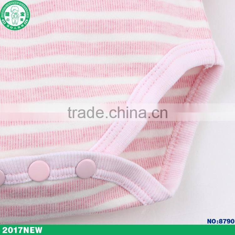 2017 hot selling stripe newborn baby romper wholesale high quality baby bodysuit