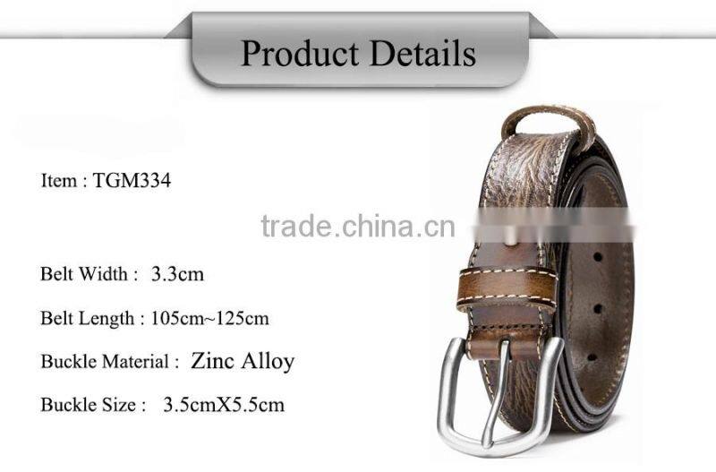 Latest Hot Selling Fancy Belts Pure Cow Leather Belt for Men