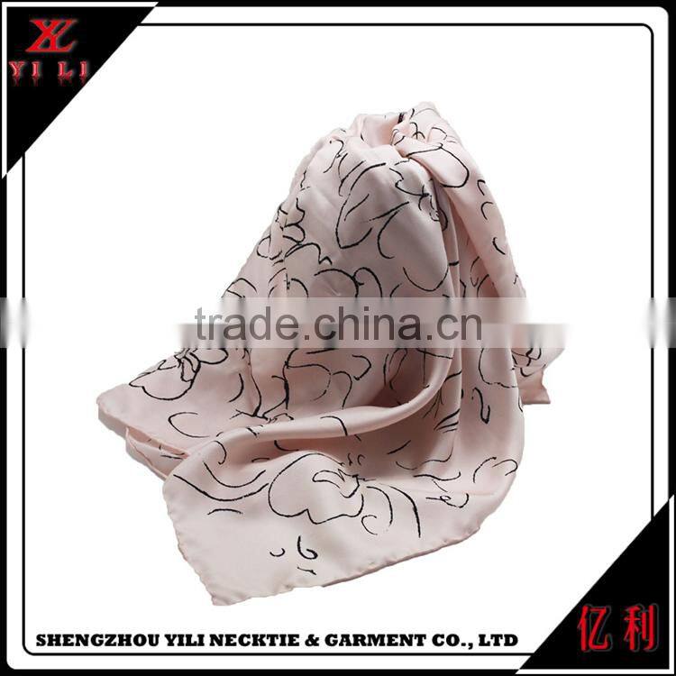 Fashion cheap colorful women brand name silk scarf