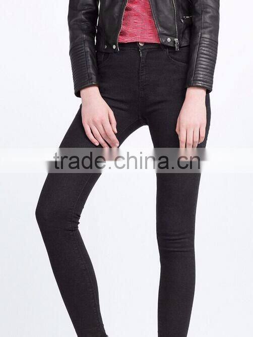 Runwaylover wholesale factory price jeans high waist cotton fabric women skinny denim jeans