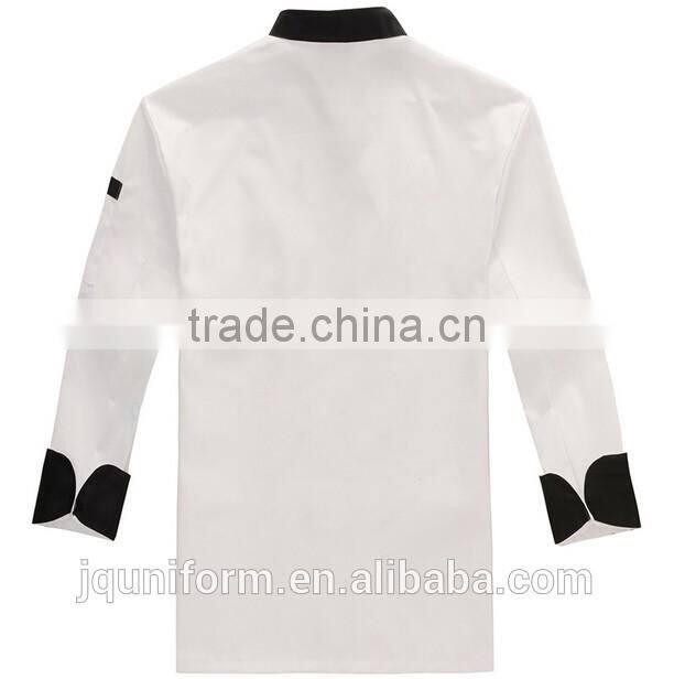Custom factory Price Mens Long Sleeve White Collar Chef Jacket /chef uniforms wholesale