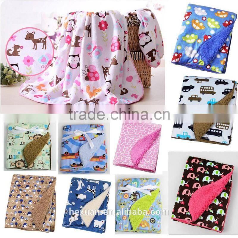 double polar fleece blanket baby blanket gift set many designs you can choose