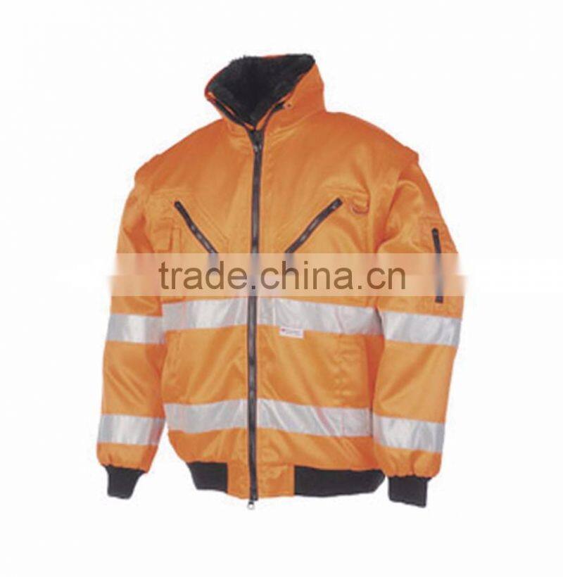 Safety uniform canvas workwear orange bomber mens hi vis jacket