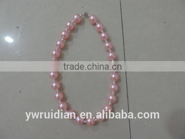 baby girl summer necklaces round pearl jewelry pink kids clothing decor 2016 wholesale children clothes decor