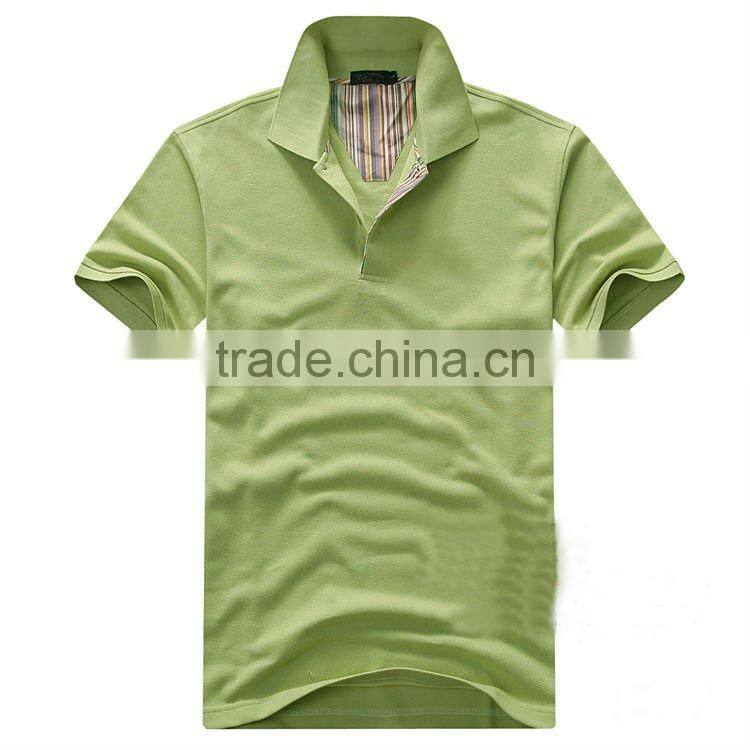 Light green color cotton pique polo t shirt for Great Man