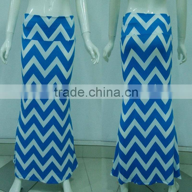 hot selling zig zag chevron maxi long skirt