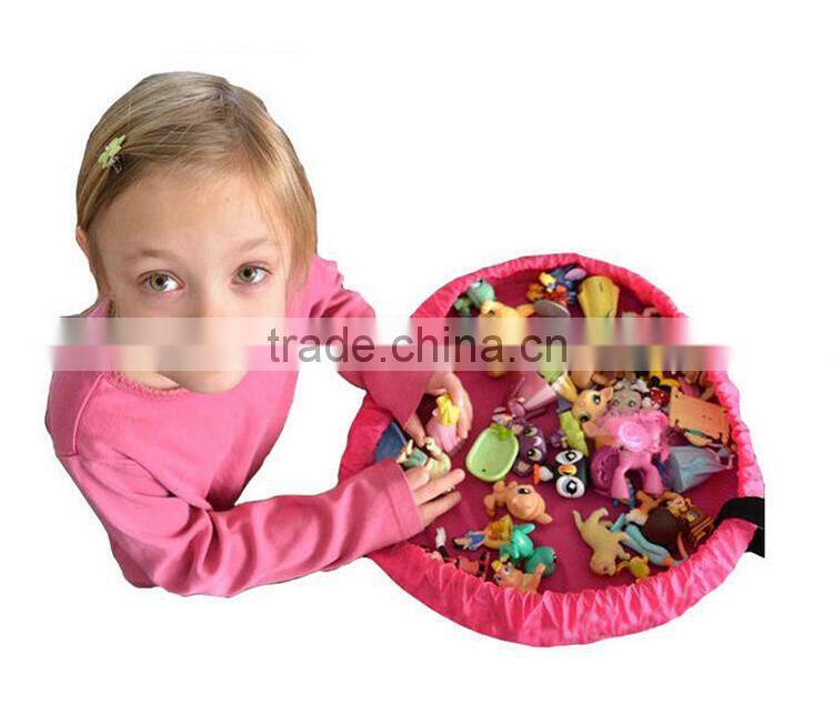 Factory Supplier Drawstring Toy Carry Bag Organizer,Play mat Toy Storage Bag